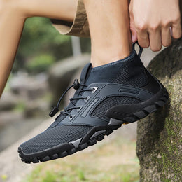 Męskie Buty Trekkingowe, Średniej Wysokości, Z Antypoślizgową Gumową Podeszwą, Obuwie Outdoorowe
