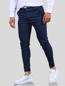 Spodnie Męskie Stretch Slim Fit Four Way Stretch Niebieskie
