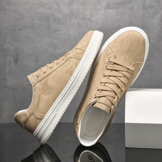 Męskie Sneakersy Przeszywana Cholewka Czysta Linia Sylwetki