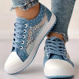Damskie Sneakersy z Szerokim Noskiem i Amortyzowaną Wkładką