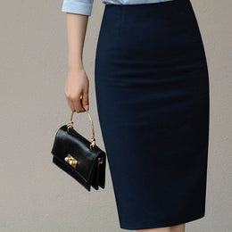 Damska Jesienno-Zimowa Spódnica Midi za Kolano, Slim Fit, w Stylu Welurowym z Wypełnieniem