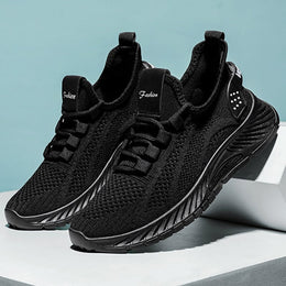 Damskie Sznurowane Buty Do Biegania Z Płaską Podeszwą Z Pvc I Cholewką Z Oddychającej Siateczki