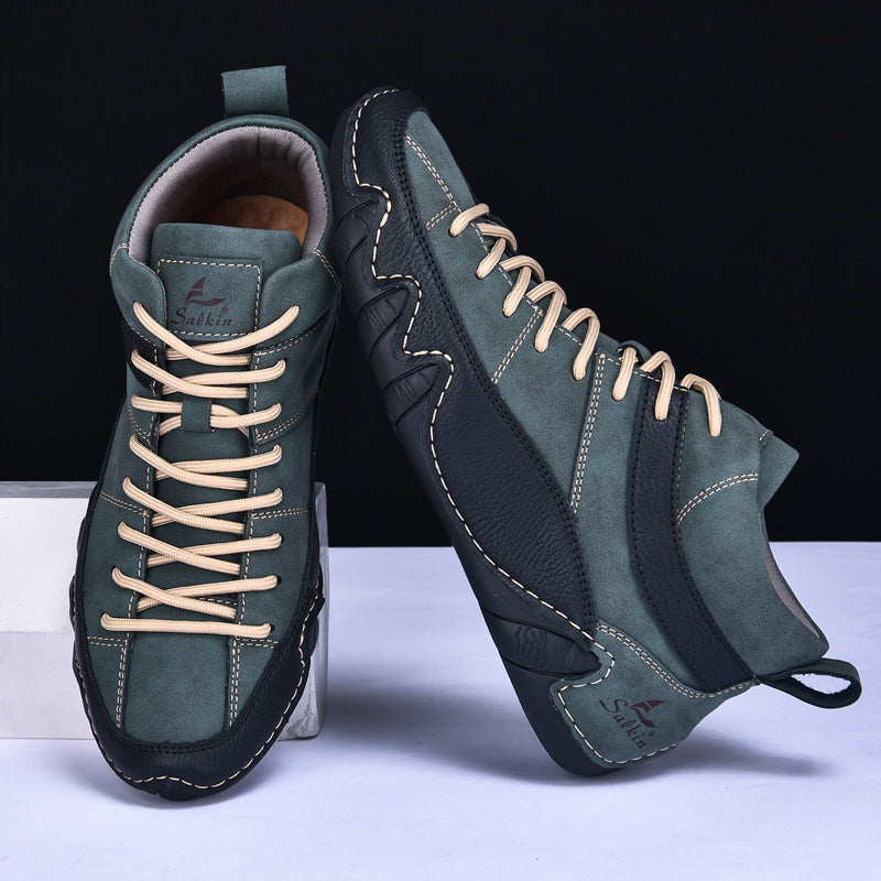 Męskie Sneakersy Falowana Podeszwa Kontrastowe Panele
