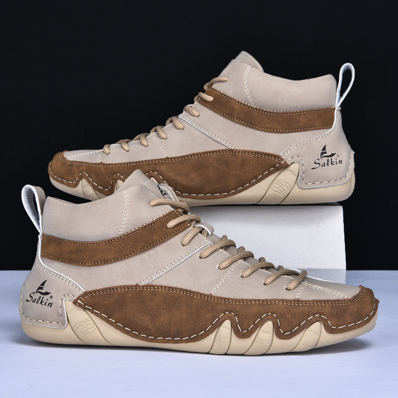 Męskie Sneakersy Falowana Podeszwa Kontrastowe Panele