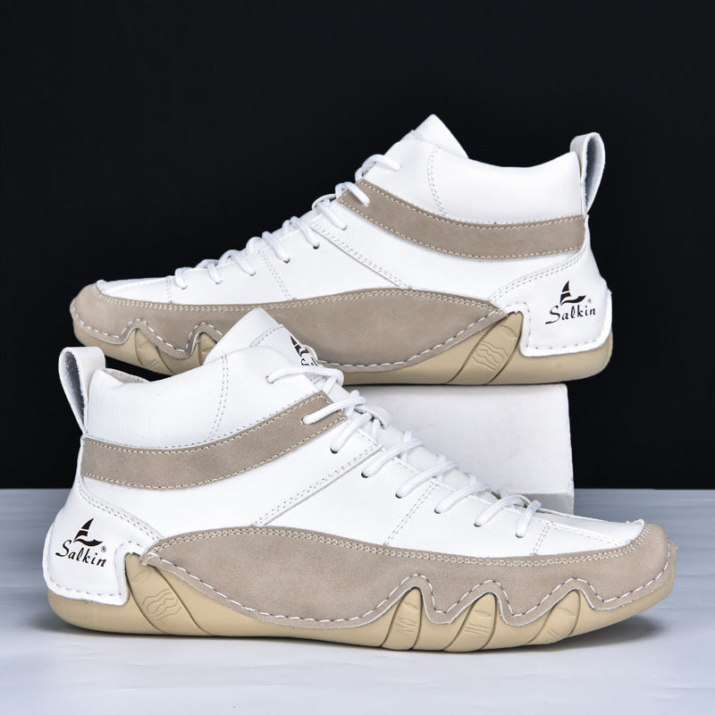 Męskie Sneakersy Falowana Podeszwa Kontrastowe Panele