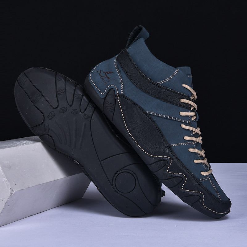 Męskie Sneakersy Falowana Podeszwa Kontrastowe Panele
