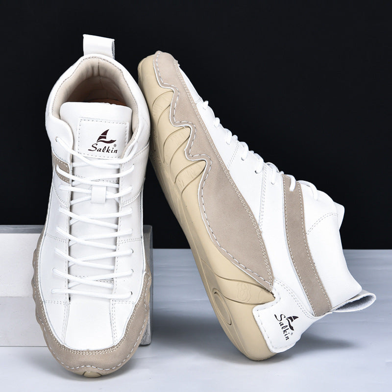 Męskie Sneakersy Falowana Podeszwa Kontrastowe Panele