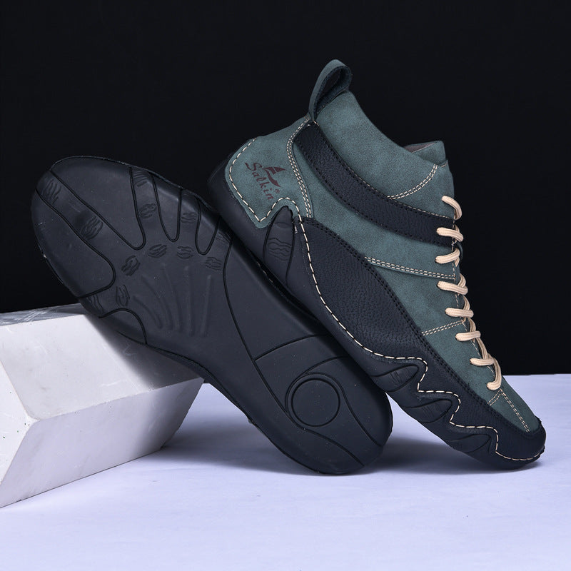 Męskie Sneakersy Falowana Podeszwa Kontrastowe Panele