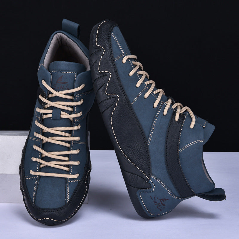 Męskie Sneakersy Falowana Podeszwa Kontrastowe Panele