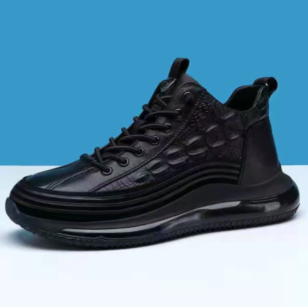 Męskie Zimowe Buty Air Cushion Z Gumką I Rzeźbionym Wzorem