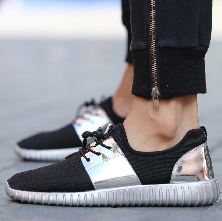 Męskie Wiosenne Sneakersy z Cholewką z Siatki i Gumową Podeszwą