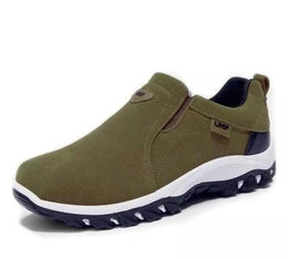 Męskie Wsuwane Buty Outdoorowe z Cholewką z Zamszu Ekologicznego i Podeszwą z Tworzywa