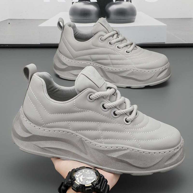 Męskie Sneakersy Biegowe z Grubą Podeszwą, Gumową Podeszwą Zewnętrzną i Okrągłym Noskiem
