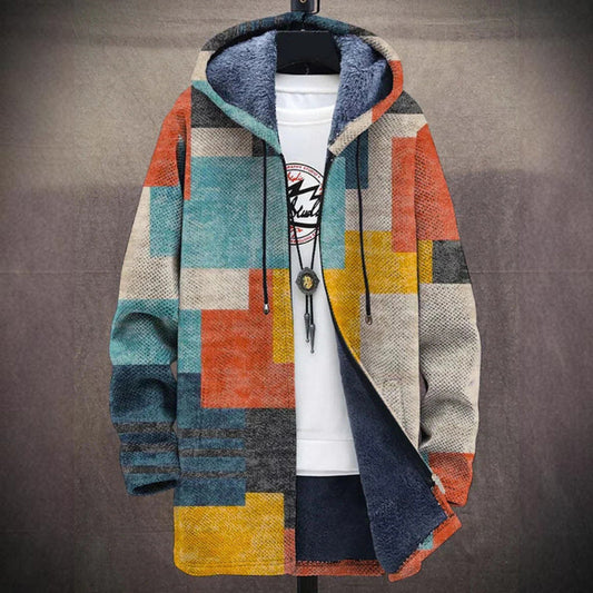 Damska Kurtka Jesienna Fleece Z Artystycznym Printem