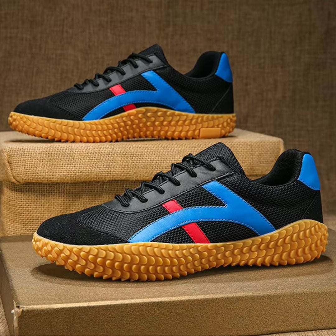 Męskie Sneakersy Retro z Kontrastowymi Paskami i Gumową Podeszwą