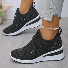 Damskie Sneakersy z Wsparciem Łuku Stopy i Ozdobami z Cyrkonii