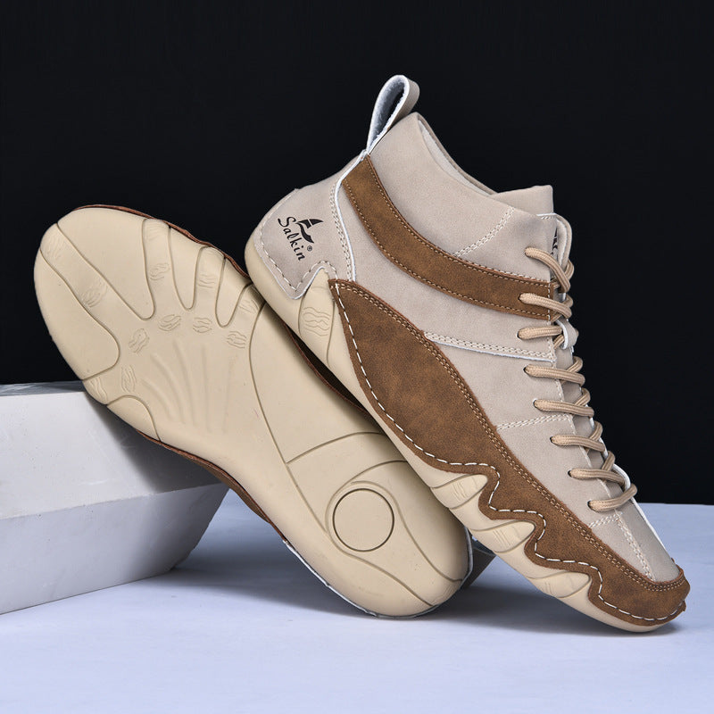 Męskie Sneakersy Falowana Podeszwa Kontrastowe Panele