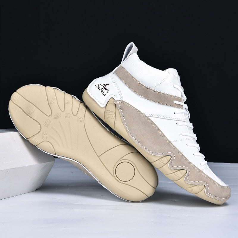 Męskie Sneakersy Falowana Podeszwa Kontrastowe Panele