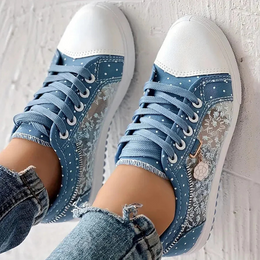 Damskie Sneakersy z Szerokim Noskiem i Amortyzowaną Wkładką
