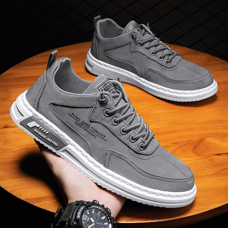 Męskie Letnie Sneakersy z Cholewką Canvas i Gumową Podeszwą Platformową