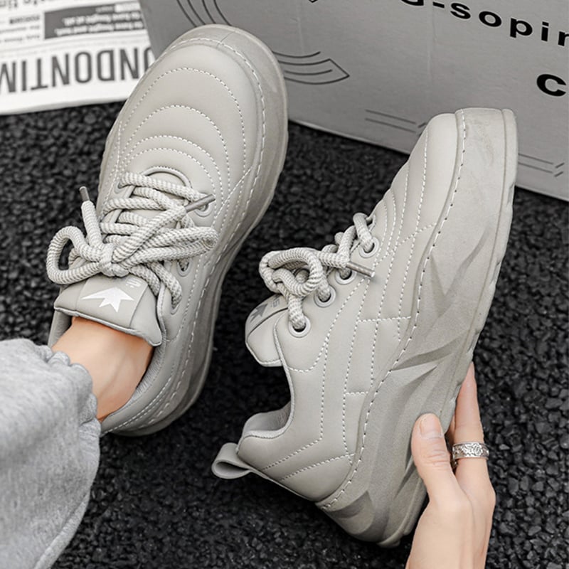 Męskie Sneakersy Biegowe z Grubą Podeszwą, Gumową Podeszwą Zewnętrzną i Okrągłym Noskiem