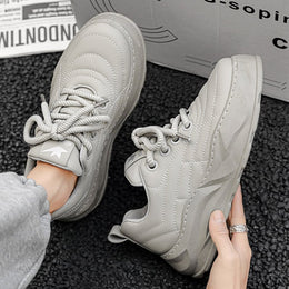 Męskie Sneakersy Biegowe z Grubą Podeszwą, Gumową Podeszwą Zewnętrzną i Okrągłym Noskiem