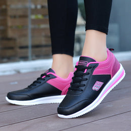 Damskie Sportowe Sneakersy Sznurowane z Okrągłym Noskiem i Lekką Podeszwą EVA