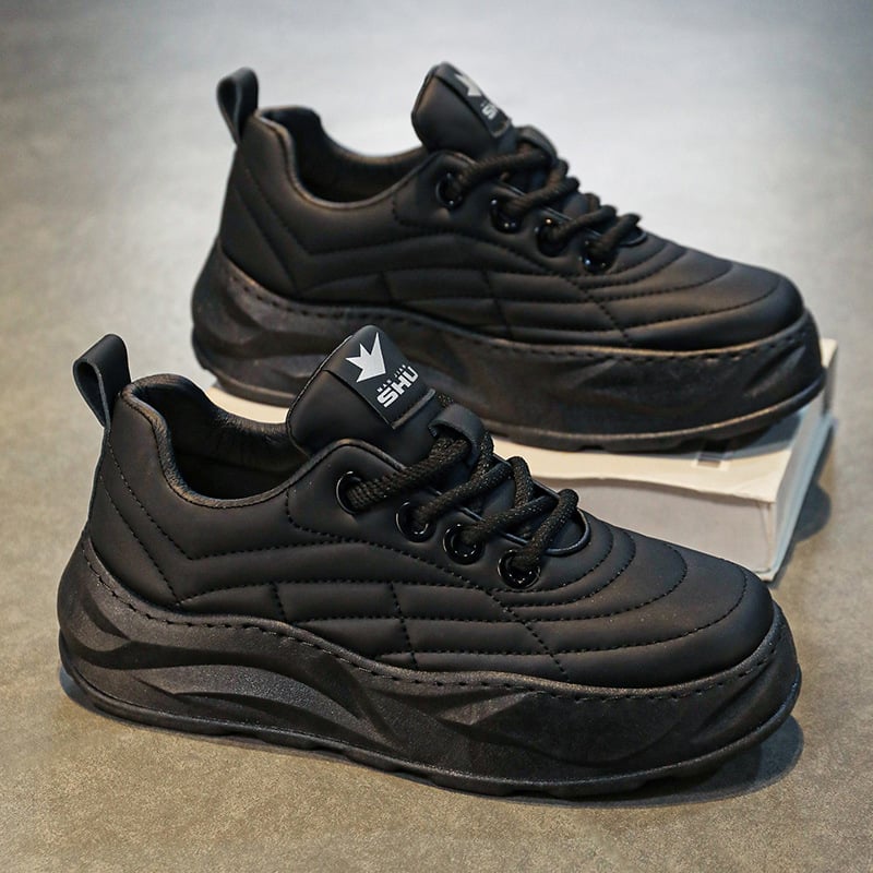 Męskie Sneakersy Biegowe z Grubą Podeszwą, Gumową Podeszwą Zewnętrzną i Okrągłym Noskiem