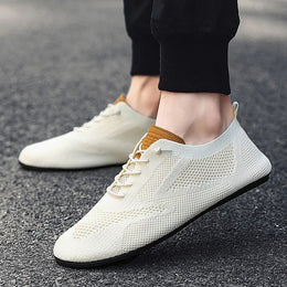 Meskie Oddychajace, Siateczkowe Trampki Sznurowane, Lekkie, Codzienne Buty