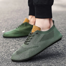 Meskie Oddychajace, Siateczkowe Trampki Sznurowane, Lekkie, Codzienne Buty