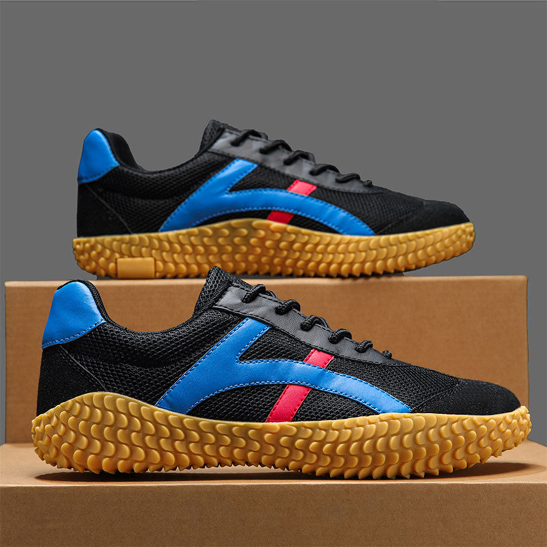 Męskie Sneakersy Retro z Kontrastowymi Paskami i Gumową Podeszwą