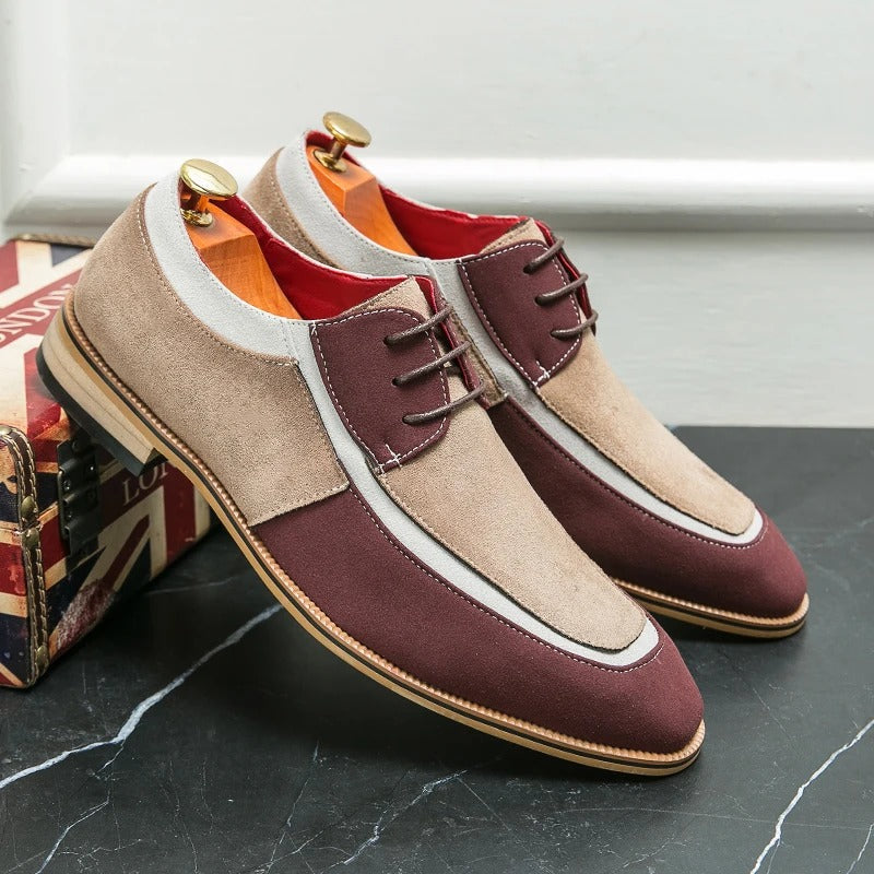 Męskie Formalne Buty Oxford z Faux Zamszu