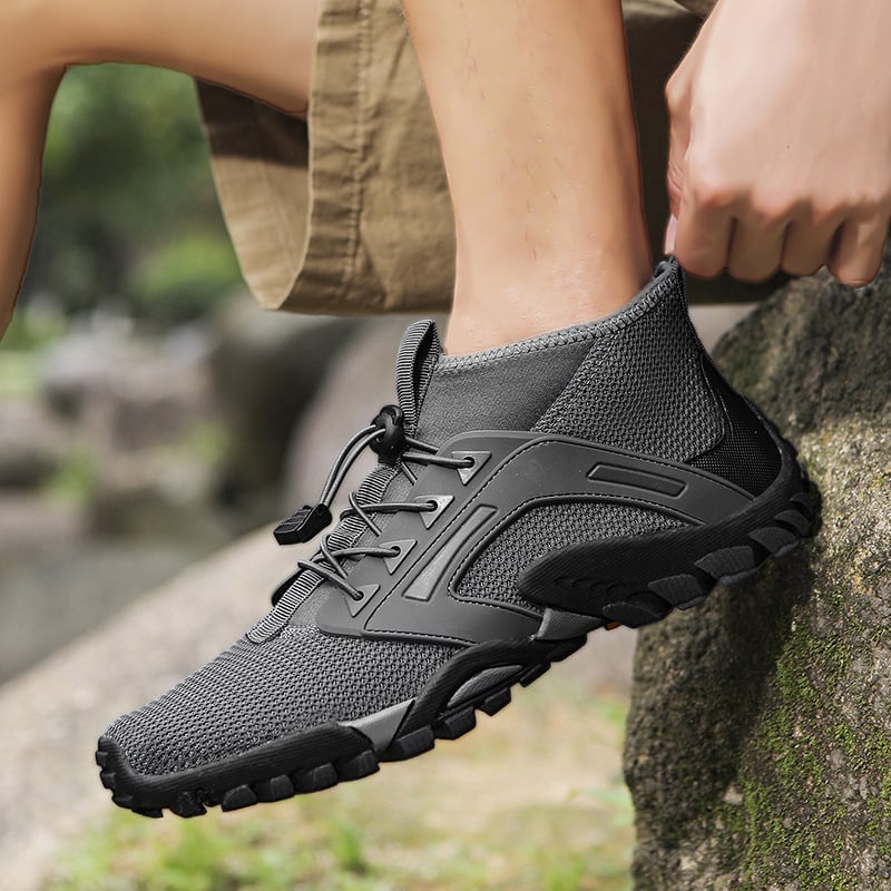Męskie Buty Trekkingowe, Średniej Wysokości, Z Antypoślizgową Gumową Podeszwą, Obuwie Outdoorowe