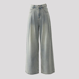 Damskie Wysokostanowe Szerokie Jeansy Retro Design