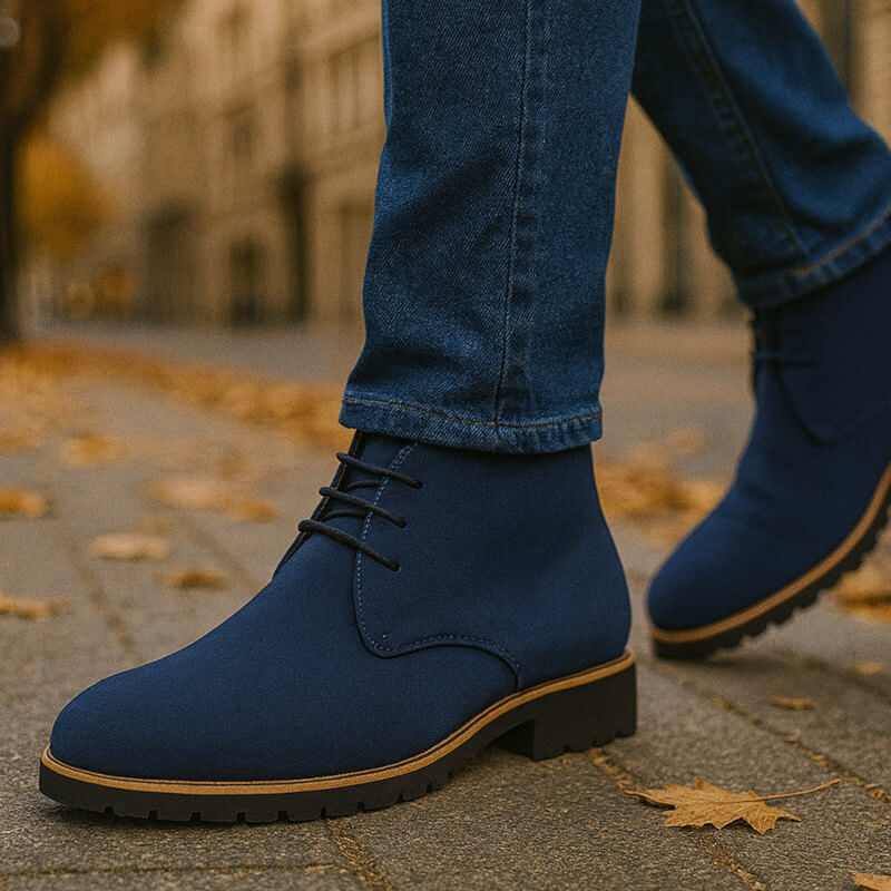 Buty Męskie Za Kostkę Z Profilowaną Podeszwą