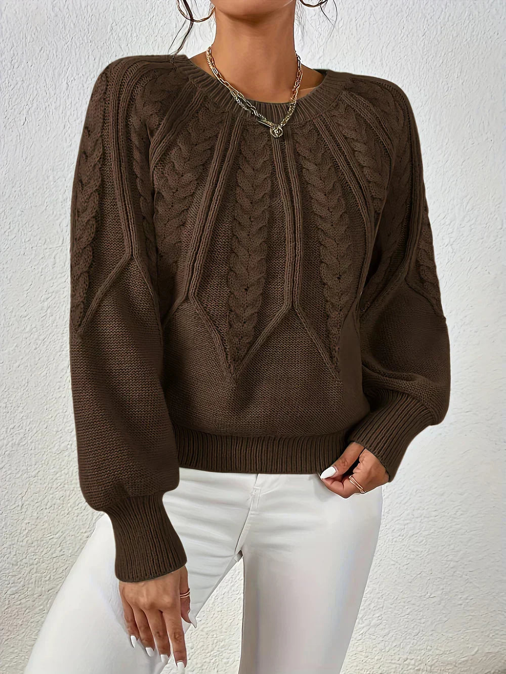 Damski Sweter Dzianinowy Klasyczny Krój Regular Fit