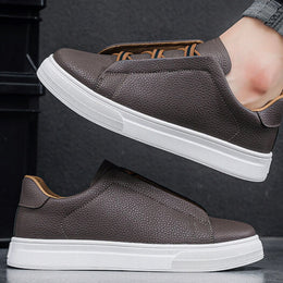 Męskie Sneakersy Wsuwane z Ozdobnym Sznurowaniem i Wytrzymałą Cholewką
