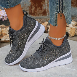 Damskie Sneakersy z Wsparciem Łuku Stopy i Ozdobami z Cyrkonii