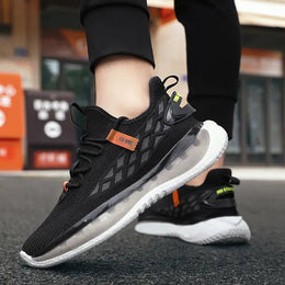Męskie Sznurowane Buty Do Biegania Z Grubą Podeszwą I Okrągłym Noskiem