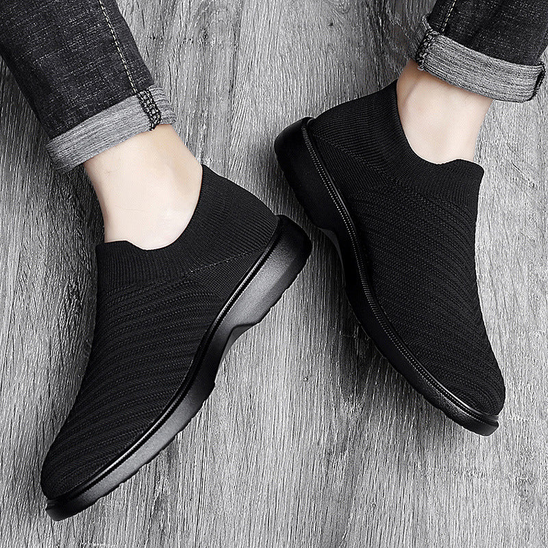 Męskie Letnie Buty z Oddychającej Siatki Niskie z Płaską Podeszwą