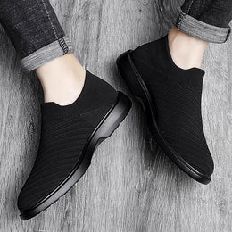 Męskie Letnie Buty z Oddychającej Siatki Niskie z Płaską Podeszwą