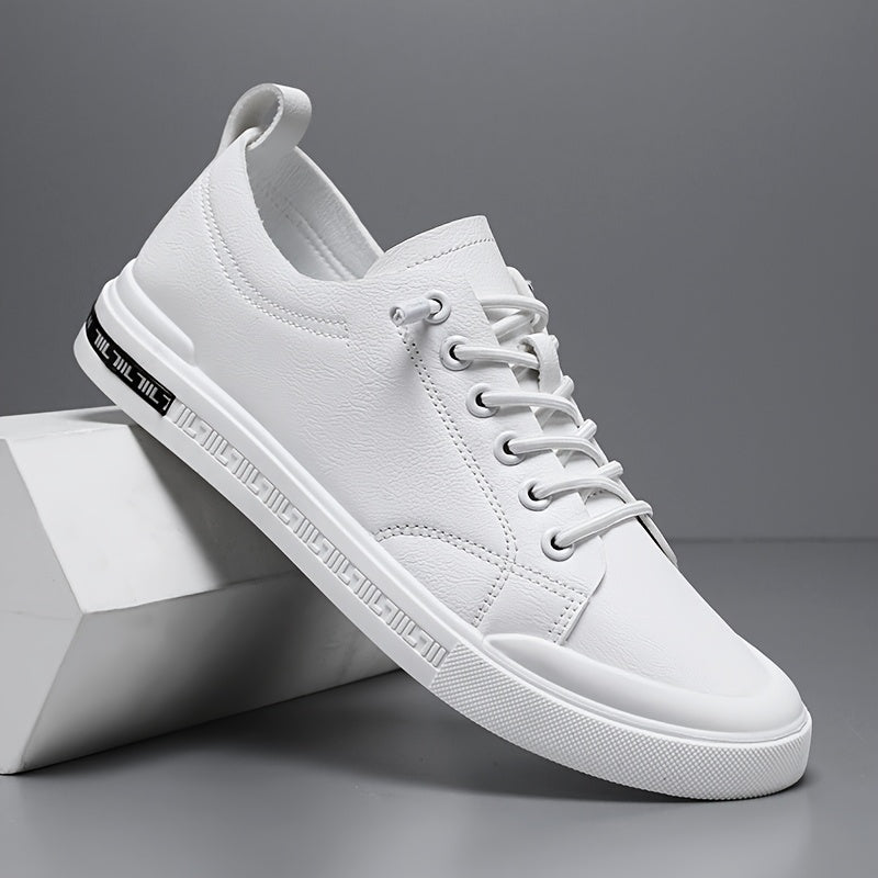 Męskie Sneakersy Sznurowane z Gładką Cholewką i Wkładką Amortyzującą