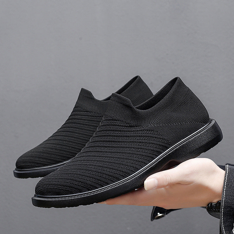 Męskie Letnie Buty z Oddychającej Siatki Niskie z Płaską Podeszwą