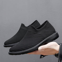 Męskie Letnie Buty z Oddychającej Siatki Niskie z Płaską Podeszwą