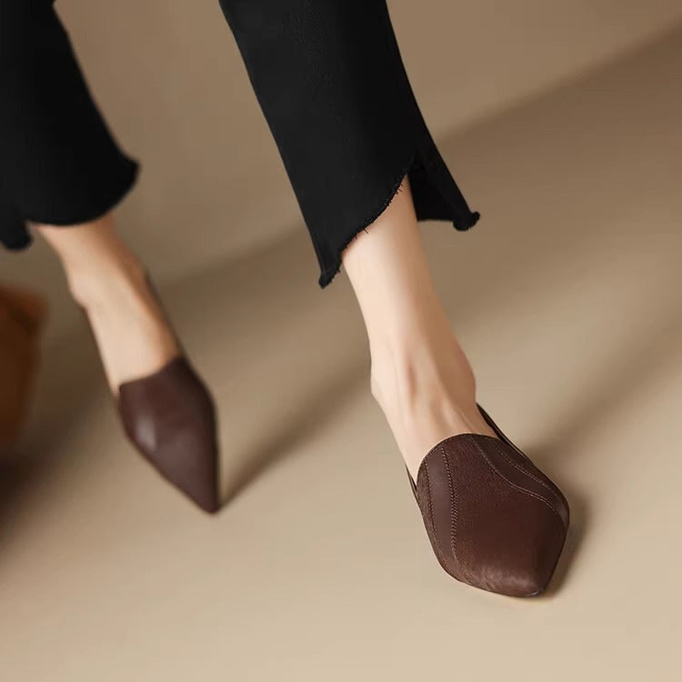 Damskie Plaskie, Niskie, Wsuwane Buty Z Noskiem W Szpic