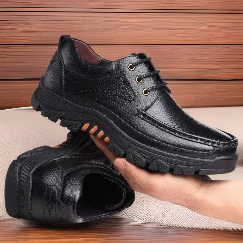 Męskie Zimowe Buty Robocze z Gumową Podeszwą i Sznurowaniem