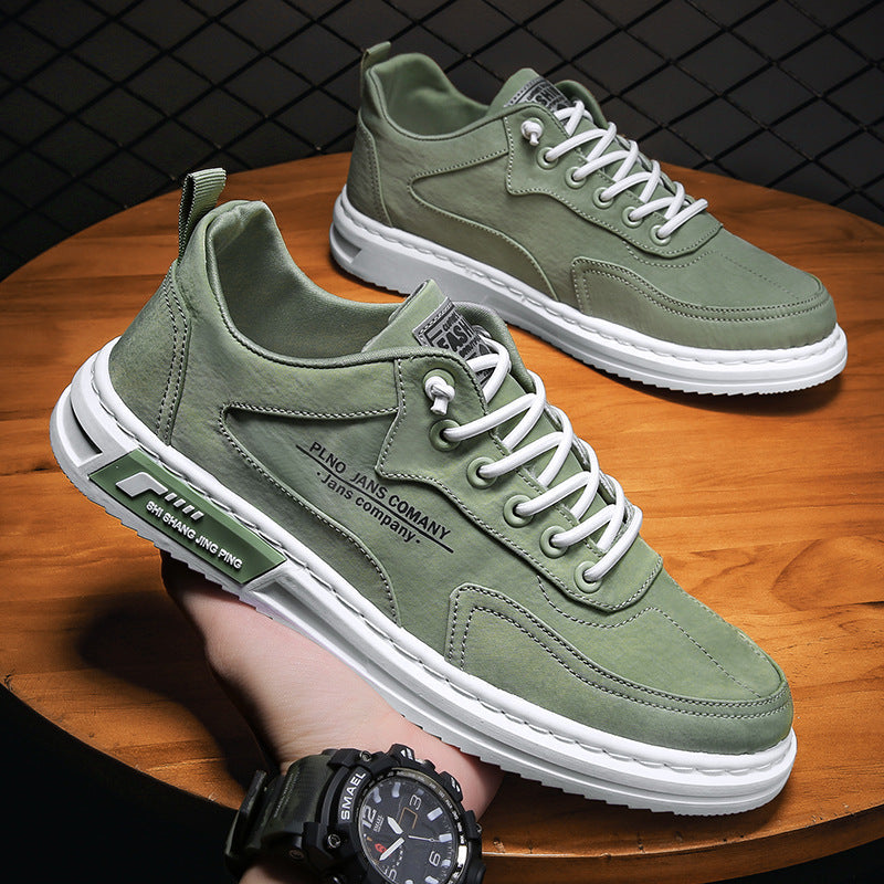 Męskie Letnie Sneakersy z Cholewką Canvas i Gumową Podeszwą Platformową