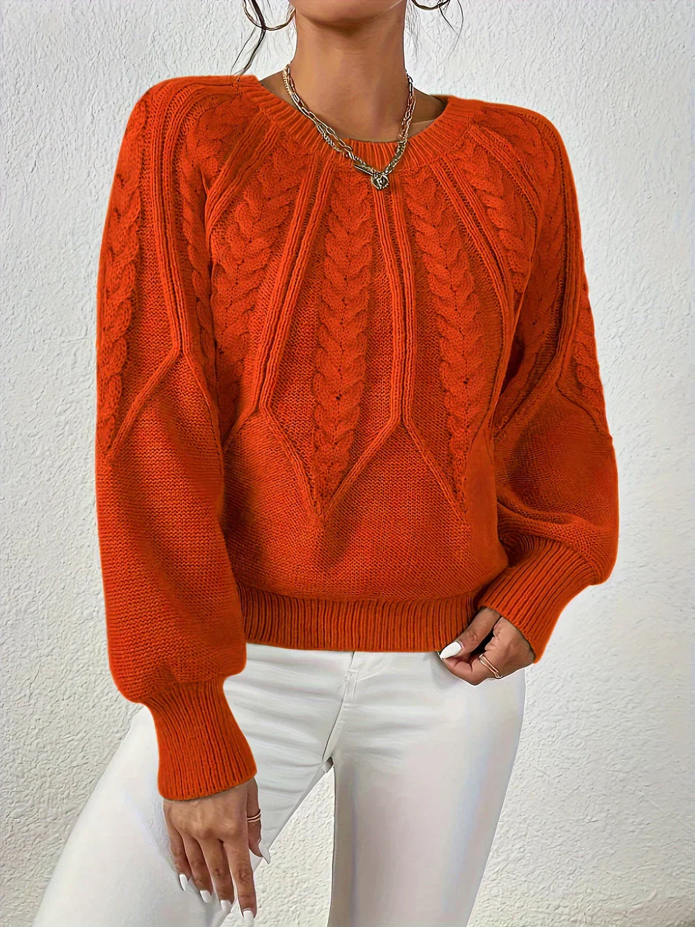 Damski Sweter Dzianinowy Klasyczny Krój Regular Fit