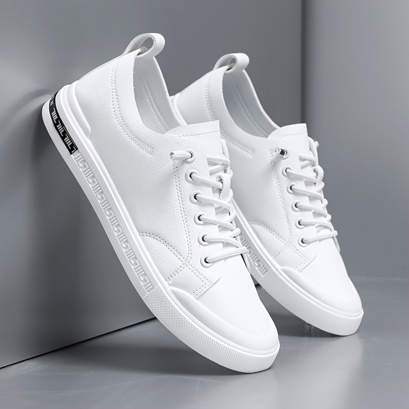Męskie Sneakersy Sznurowane z Gładką Cholewką i Wkładką Amortyzującą