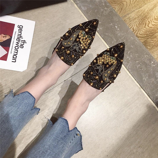 Damskie Polpantofle Plus Size Z Zamknietymi Palcami I Plaska Podeszwa